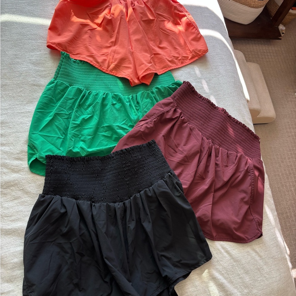 Aerie Women's Athletic Shorts - Orange, Green, Burgundy, Black